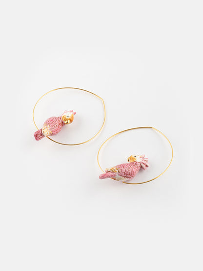 Petites créoles cacatoès rose