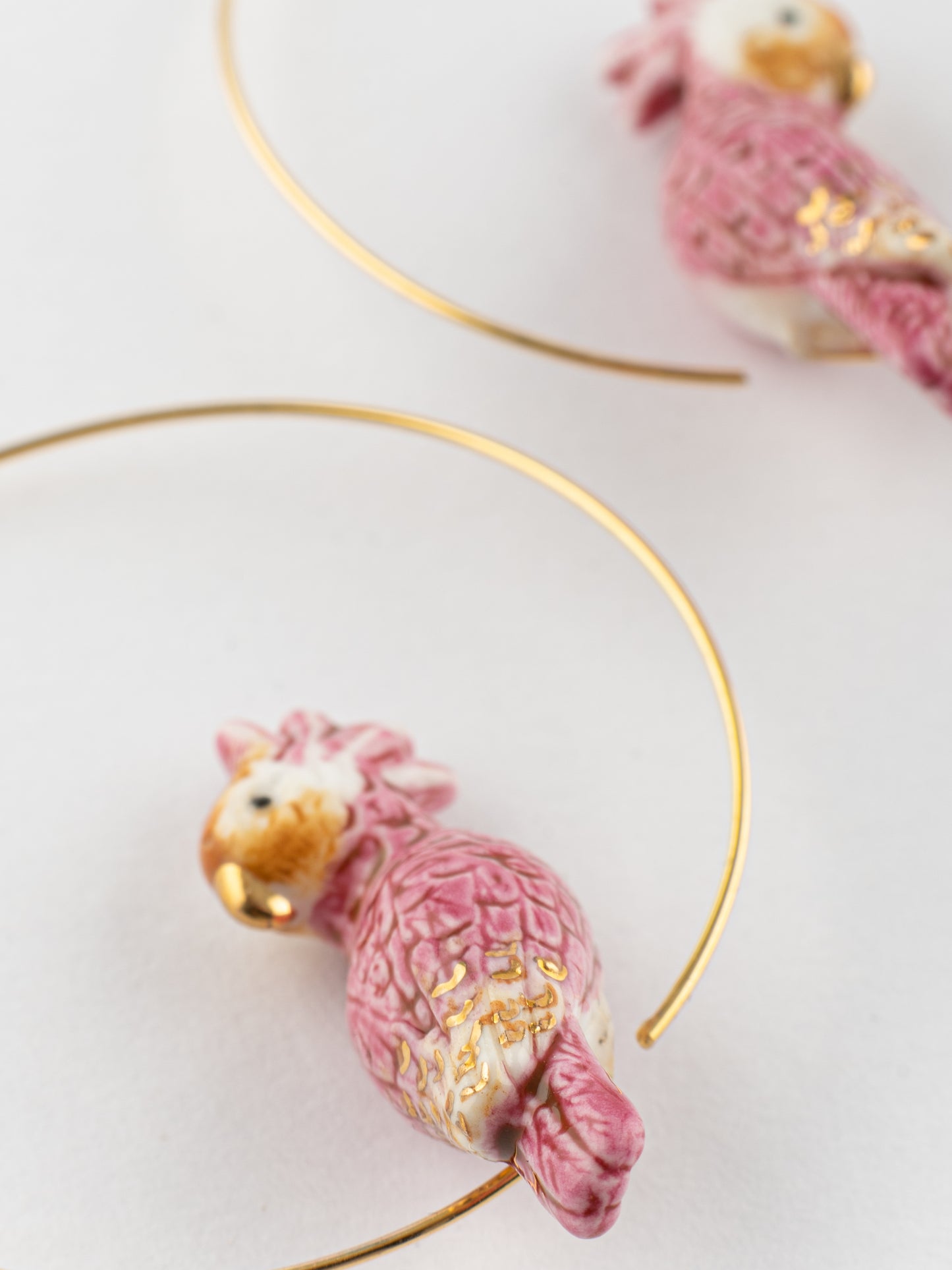 Petites créoles cacatoès rose